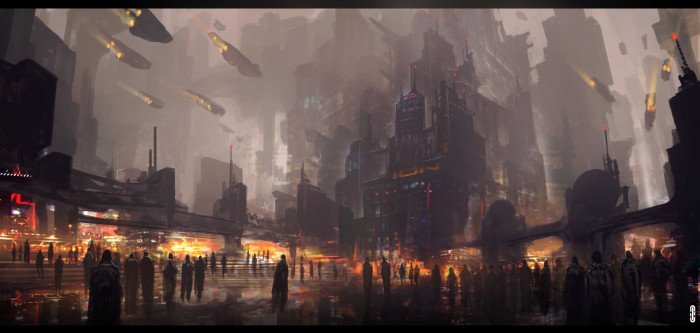 science fiction cyberpunk fantasy art digital