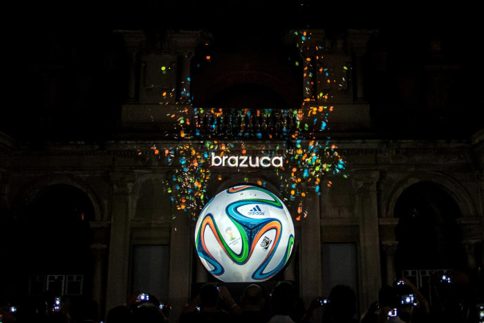 Adidas Brazuca Football FIFA World Cup blue white green and orange brazuca ball lighted decoration