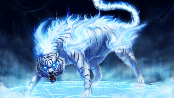 Were tiger werewolf cyber snow and abstract