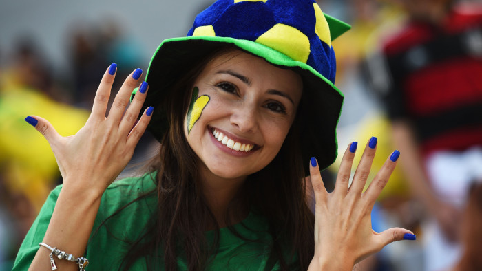 FIFA World Cup women smiling painted nails brunette black eyes 2k 4k