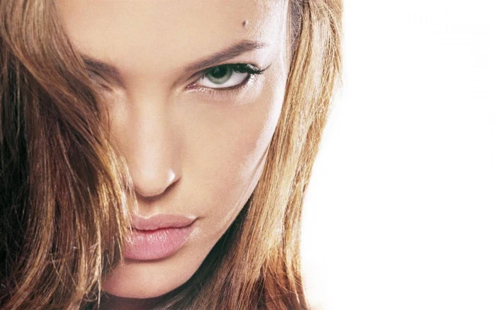 close up smizing angelina jolie actress hollywood