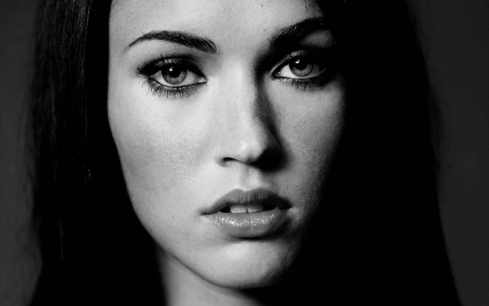 megan fox hd monochrome close up actress hollywood