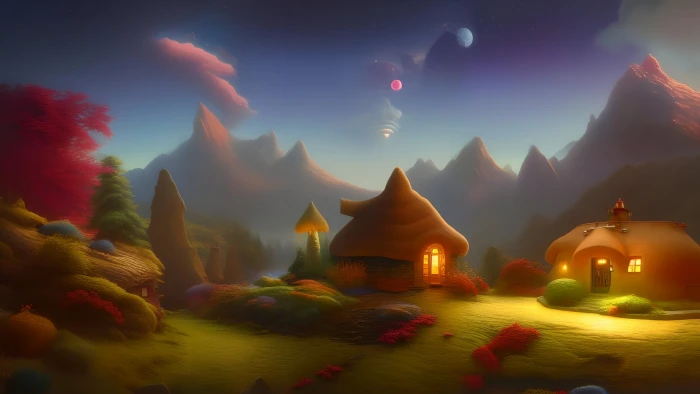 A Small Cottage On An Alien Planet 2k