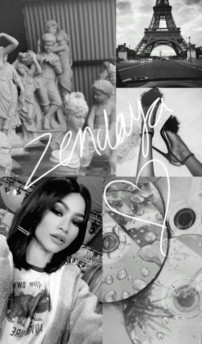 zendaya black and white collage actress hollywood