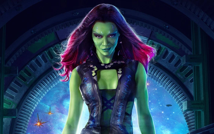 zoe saldana green skin gamora actress hollywood 2k