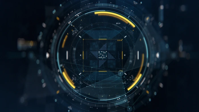 abstract digital art technology yellow blue black