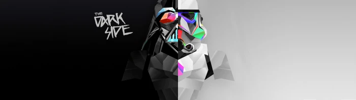 abstract dual monitors multiple display digital art dark side 2k