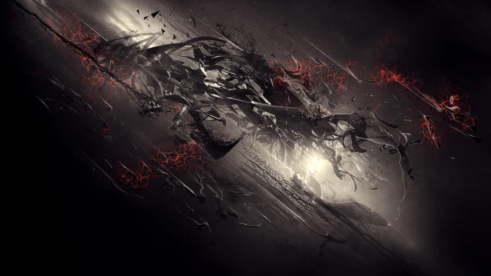 black and red abstract painting Abstract digital art dark