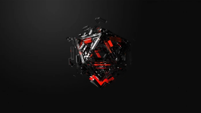 black and red graphic illustration digital art CGI render 2k