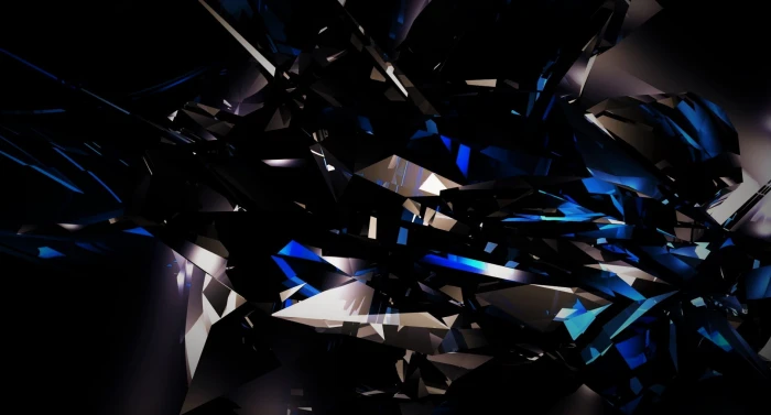 blue and black abstract illustration dark shards glass
