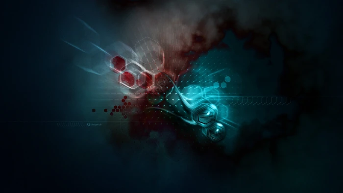 blue and red digital wallpaper abstract art human body part 2k