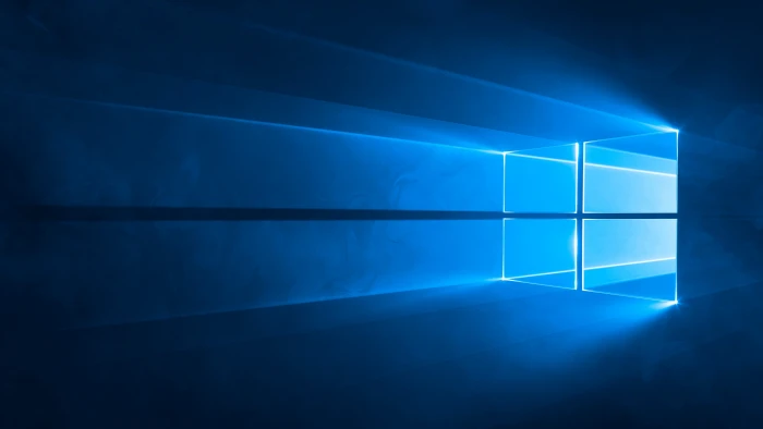 blue window with rays illustration Windows 10 Microsoft 2k