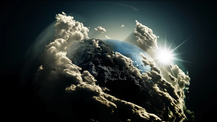 earth covered with clouds wallpaper untitled Sun artwork photo manipulation
