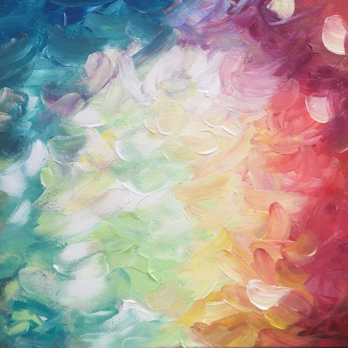 multicolored abstract painting white teal yellow art design 2k