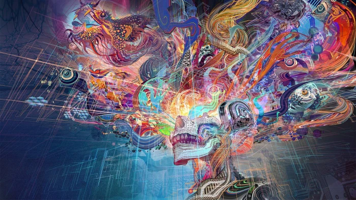 multicolored painting fantasy art colorful chinese dragon