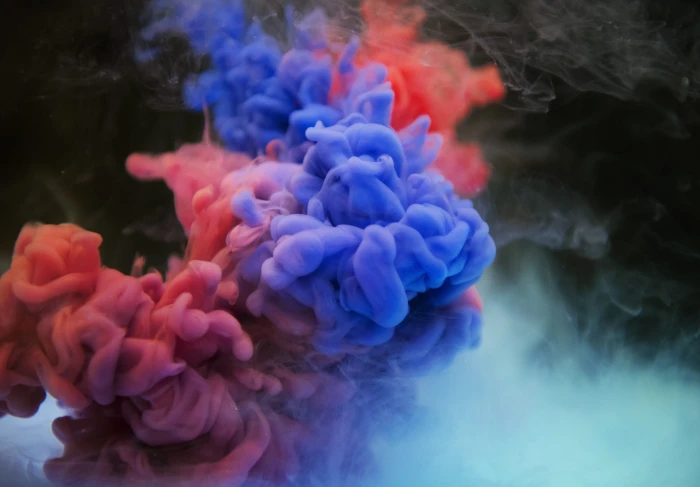 red and blue smoke art abstract creative design outdoors 2k