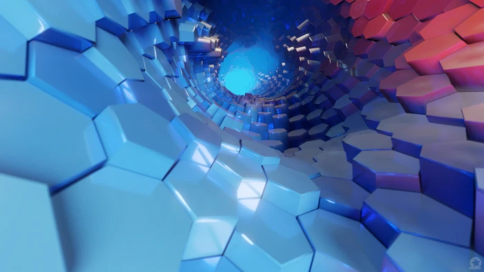 tunnel colorful hexagon abstract Abstract