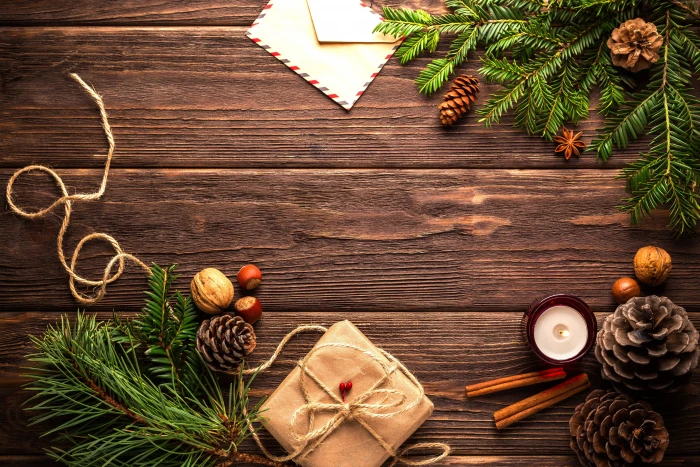 Christmas table New Year fir tree 2k 4k 5k
