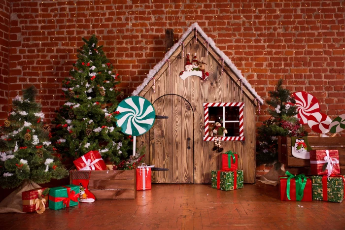 brown wooden house Christmas decor decoration room toys 43 2k 4k 5k