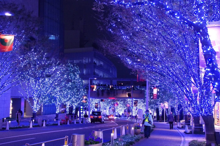japan tokyo roppongi hills christmas illuminated night 2k 4k