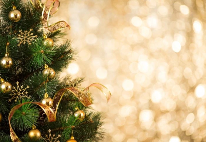 decoration balls tree New Year Christmas golden happy 2k 4k 5k