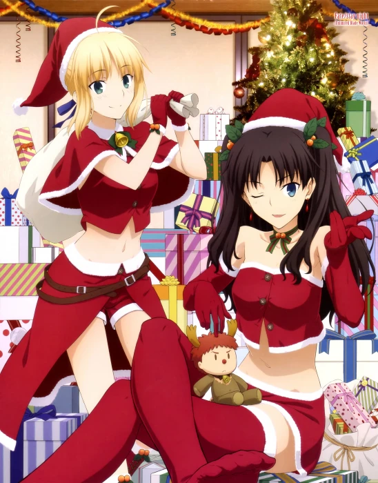 Anime Girls christmas Fate Series Saber Stay Night 2k