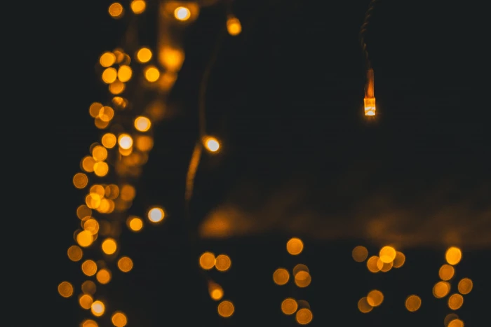 Yellow Light Bokeh abstract art black background blur bright 2k 4k 5k