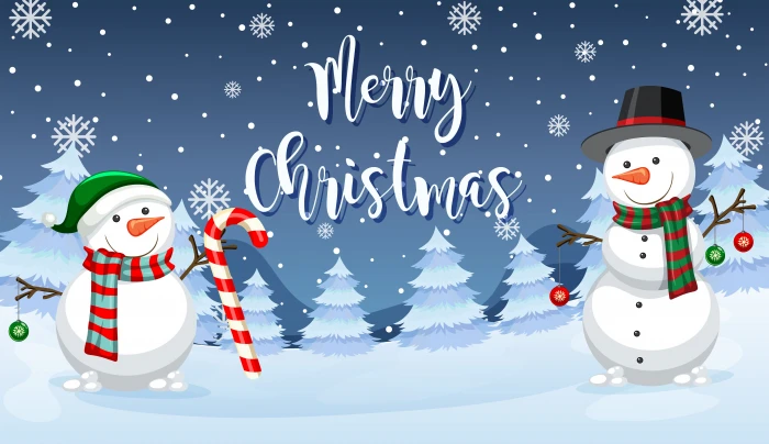 winter snow snowflakes New Year Christmas snowman happy 2k 4k 5k