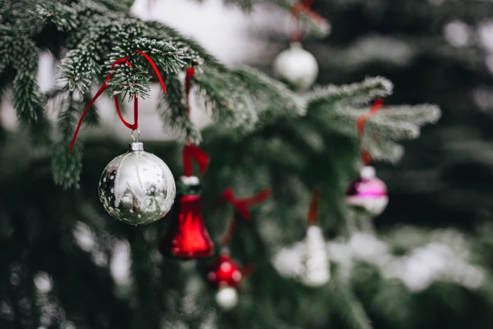 Old fashioned Christmas tree ornaments vintage retro winter 2k 4k 5k