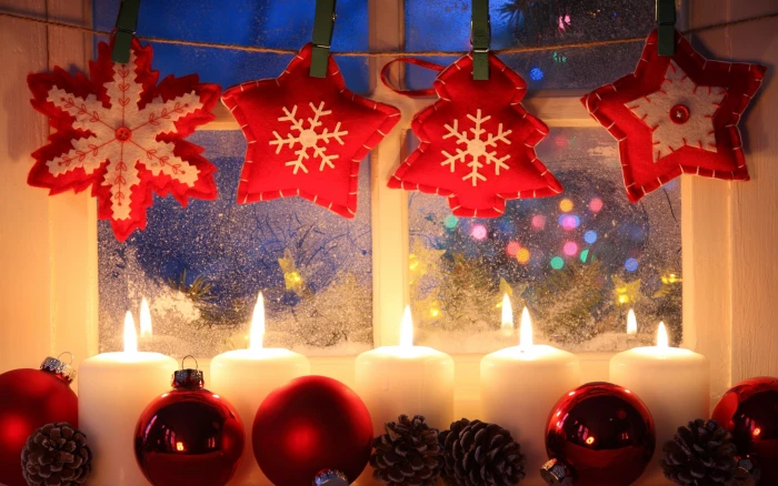 Merry Christmas spirit New Year window Star snowflake 2k