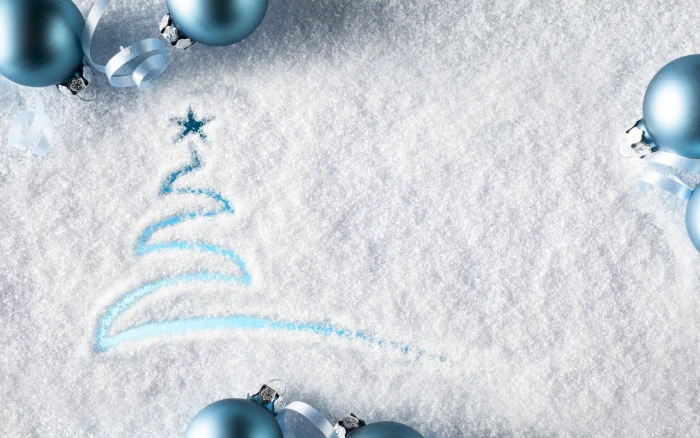 blue baubles ornaments New Year snow Christmas 2k
