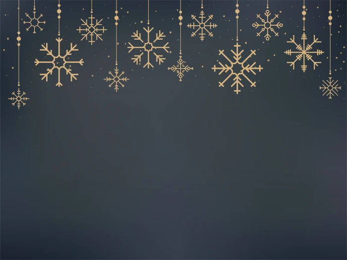 winter snowflakes background gold New Year Christmas golden 2k 4k 5k