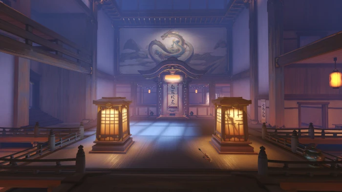 Overwatch map screenshot Hanamura Christmas illuminated 2k