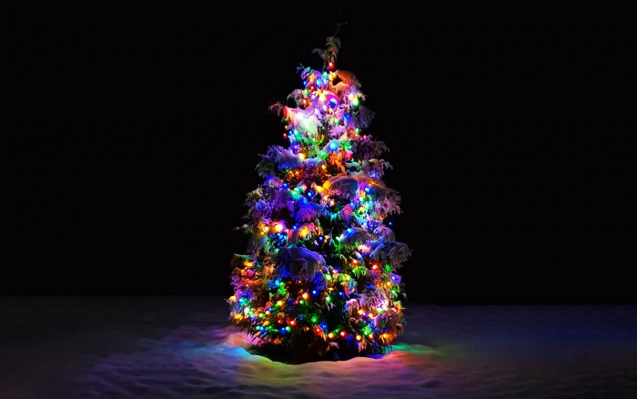 Christmas Tree snow colorful 72 2k 4k