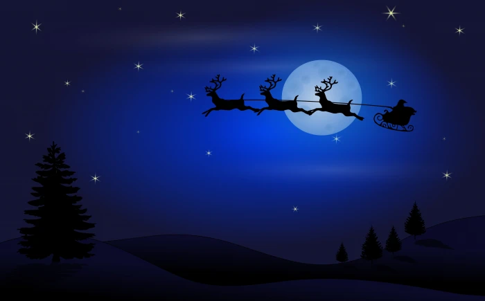 Christmas Eve Santa Claus wallpaper Holidays Moon Night 2k 4k 5k