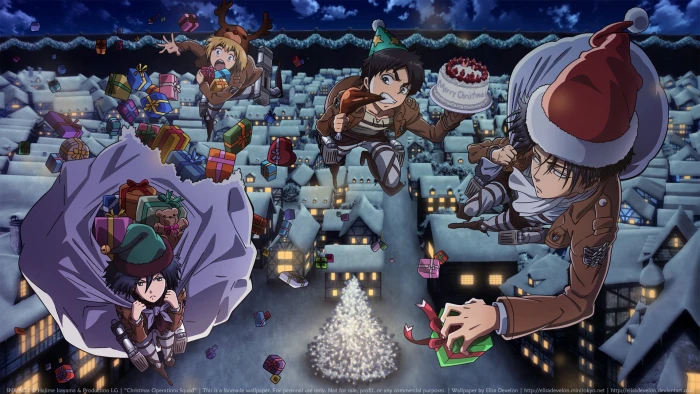 Anime Attack On Titan Armin Arlert Christmas Eren Yeager