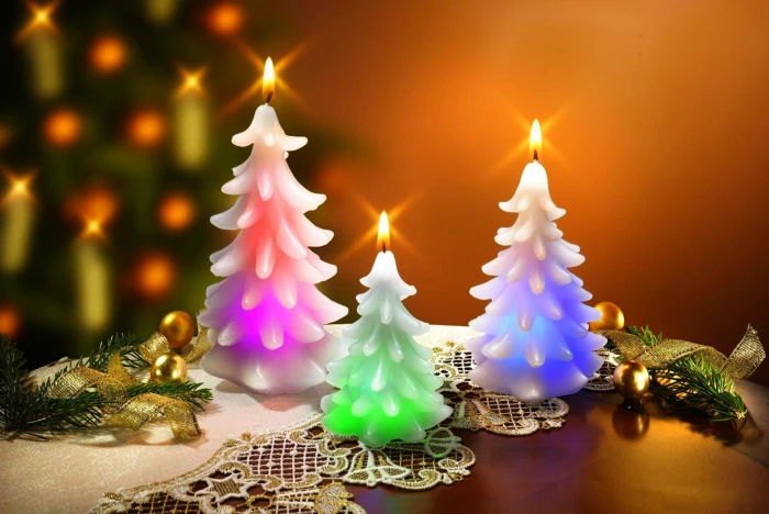 New Year Christmas candle svecha trim ribbons balloons decoration 2k
