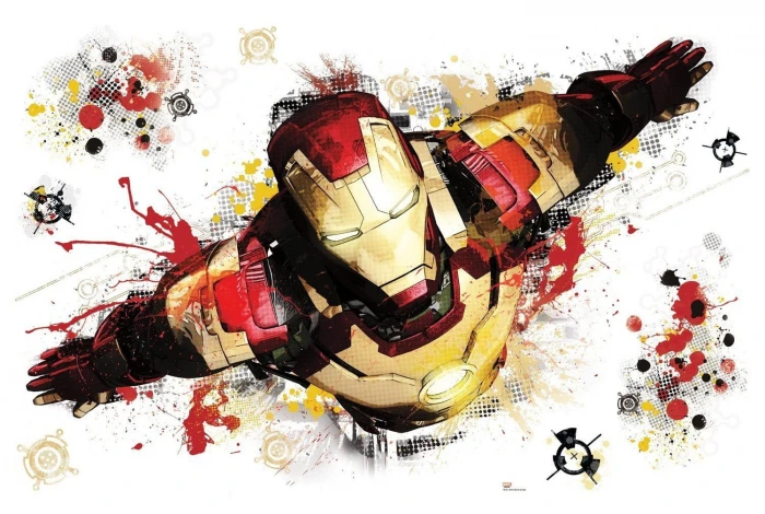 Iron Man illustration paint splatter Marvel Comics artwork