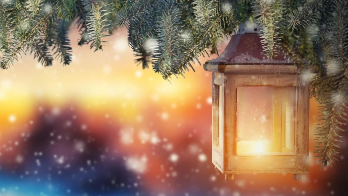 lantern candlelight candle light snowfall snowing christmas lights