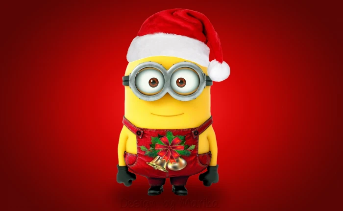 Merry Christmas Minions Minion Bob illustration Holidays Funny 2k