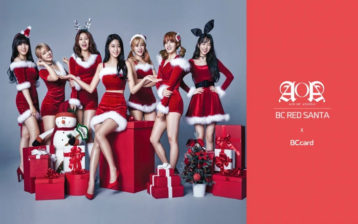 AOP members AOA Christmas K pop women red young adult
