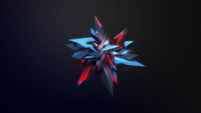 blue and red wallpaper Justin Maller Facets digital art studio shot 2k