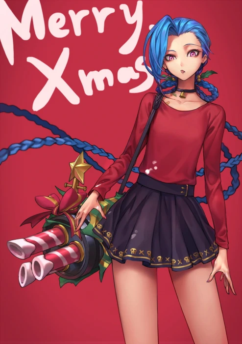 Jinx League of Legends Christmas beauty young adult one person