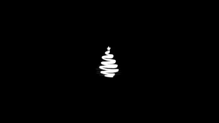 black background Photoshop Christmas Tree monochrome