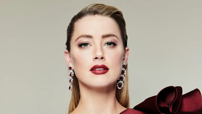 Actresses Amber Heard American Blonde Blue Eyes Close Up 2k