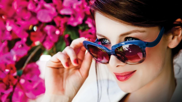 Actresses Caitriona Balfe Blue Hair Face Irish Lipstick