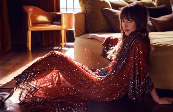 Actresses Dakota Johnson American Blue Eyes Brown Brunette