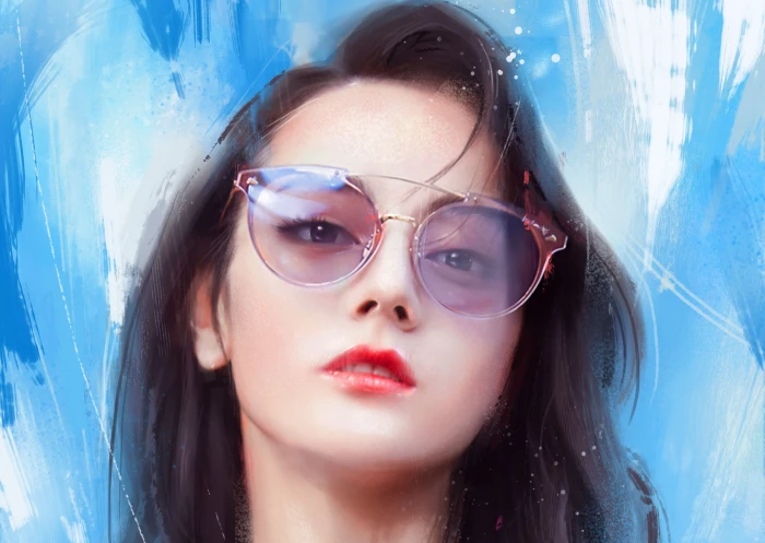 Actresses Dilraba Dilmurat Chinese Drawing Sunglasses