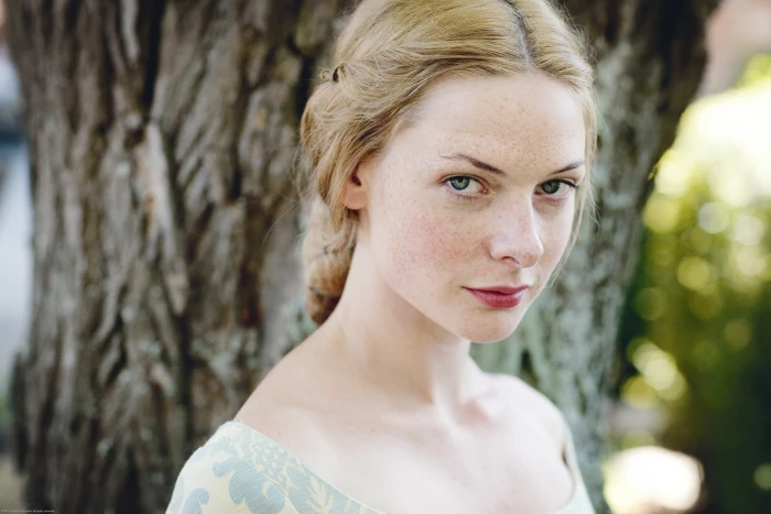 actress Rebecca Ferguson blonde The White Queen women freckles 2k