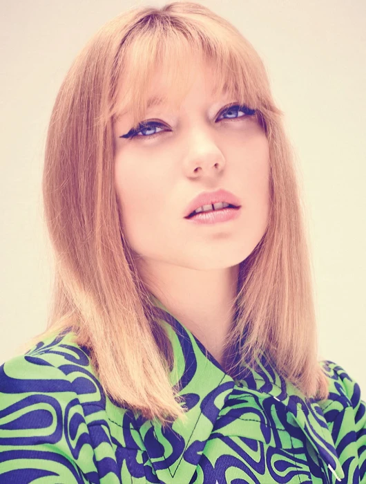 actress women French L a Seydoux headshot hair